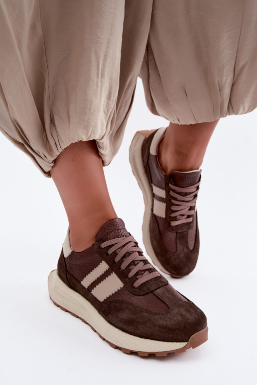 Kunstsuede spordijalatsid platvormiga Zazoo N1291, šokolaad