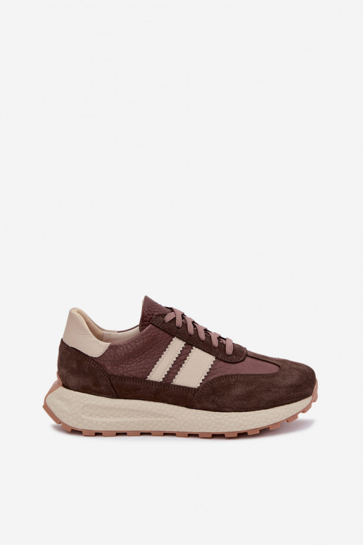 Kunstsuede spordijalatsid platvormiga Zazoo N1291, šokolaad