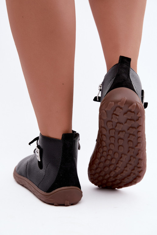 Nahast naiste kingad Barefoot, must Sireya