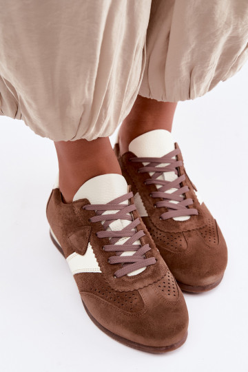 Sneakers tüüpi jalanõudPealturalnego seemisnakhsedu Zazoo N1412 pruunid värvi