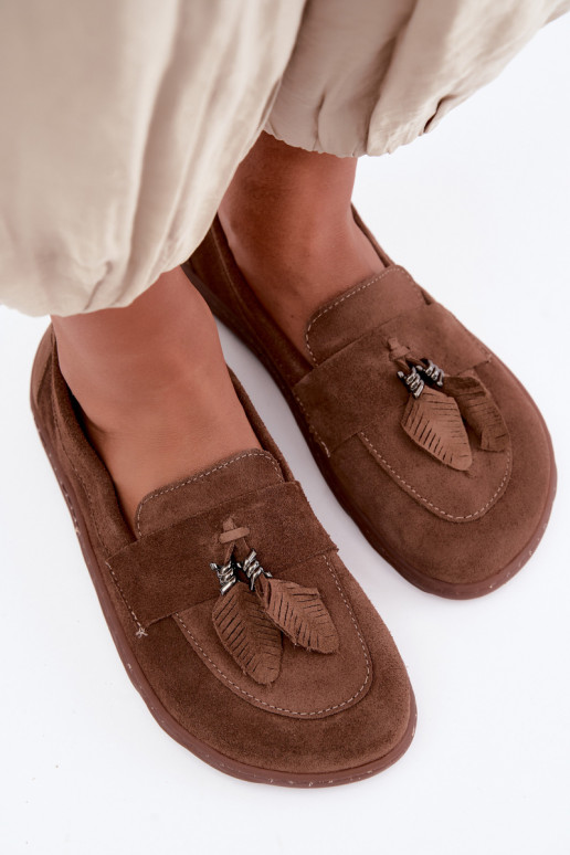 Kunstsuede mokasiinid Barefoot Zazoo 10220, pruunid