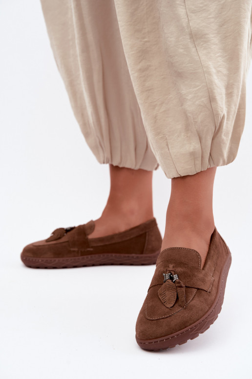 Kunstsuede mokasiinid Barefoot Zazoo 10220, pruunid