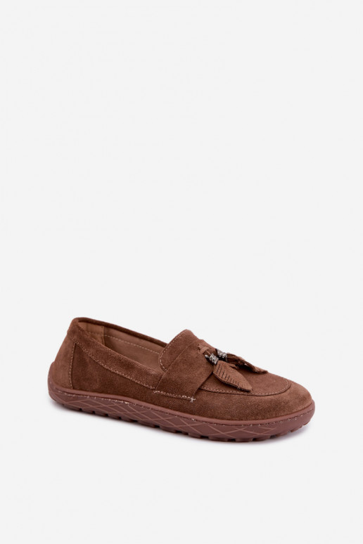 Kunstsuede mokasiinid Barefoot Zazoo 10220, pruunid
