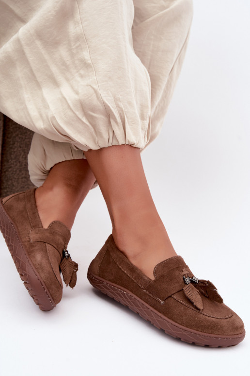 Kunstsuede mokasiinid Barefoot Zazoo 10220, pruunid