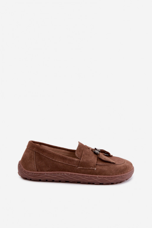 Kunstsuede mokasiinid Barefoot Zazoo 10220, pruunid