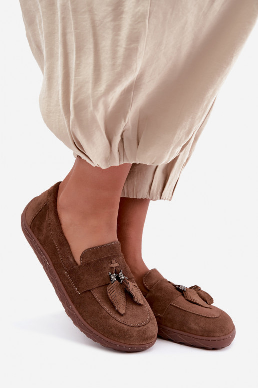 Kunstsuede mokasiinid Barefoot Zazoo 10220, pruunid