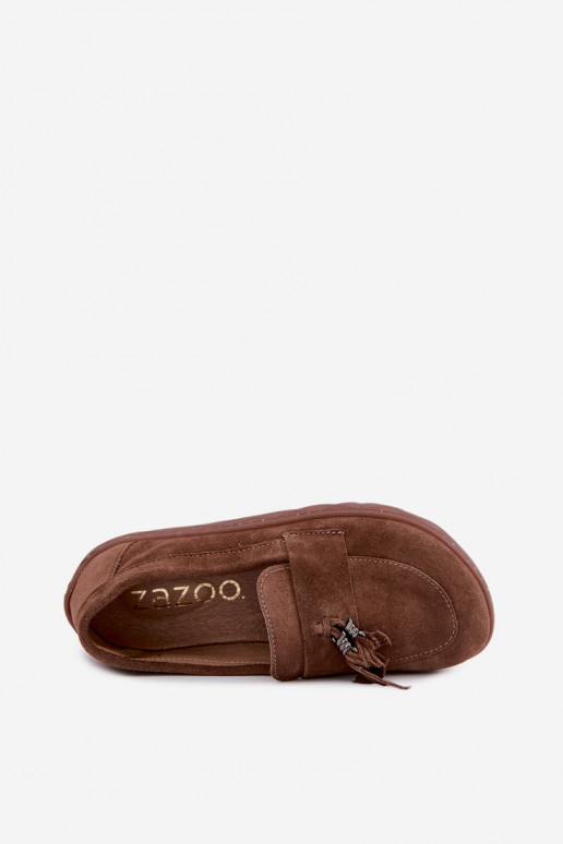 Kunstsuede mokasiinid Barefoot Zazoo 10220, pruunid