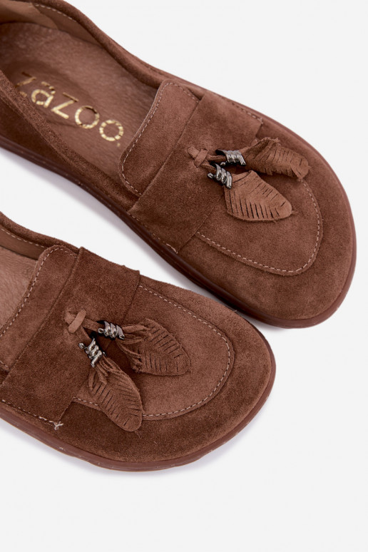 Kunstsuede mokasiinid Barefoot Zazoo 10220, pruunid