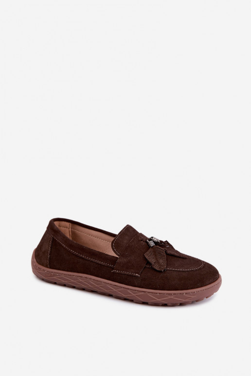 Kunstsuede mokasiinid Barefoot Zazoo 10220, šokolaad