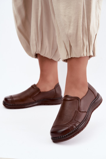 Slip-on naiste nahast jalanõud Vinceza 107241 pruuni värv 2