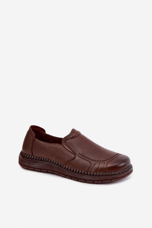 Slip-on naiste nahast jalanõud Vinceza 107241 pruuni värv