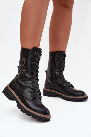 Soojad naiste ankle boots kaunistustega mustas värvuses Dorialine 2