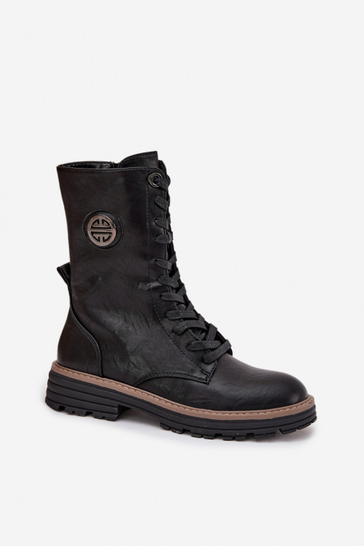 Soojad naiste ankle boots kaunistustega mustas värvuses Dorialine