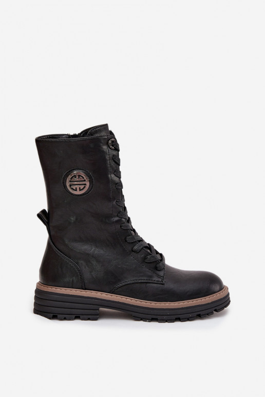 Soojad naiste ankle boots kaunistustega mustas värvuses Dorialine