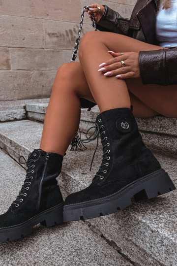 Soojad mustad naiste ankle saapad kunstsuede Livela 2