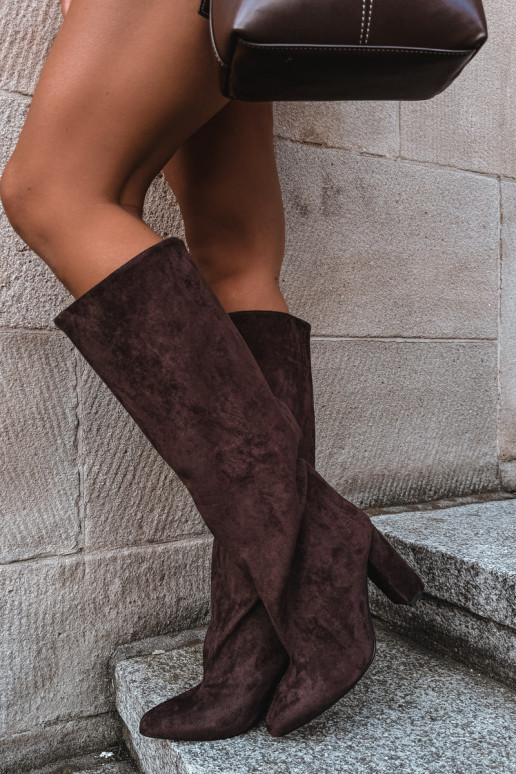 Keenedega pikalised saapad šokolaadi Adoria