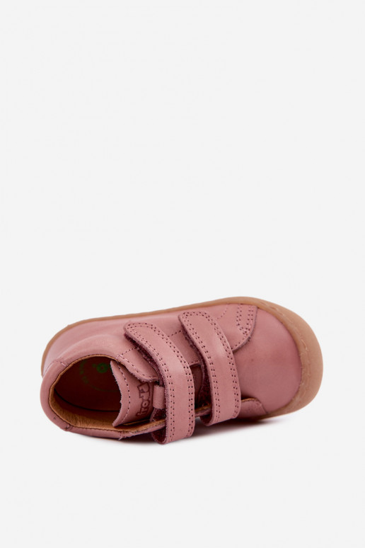 Tumedat roosad laste nahast jalanõud Barefoot Froddo G2130328-6