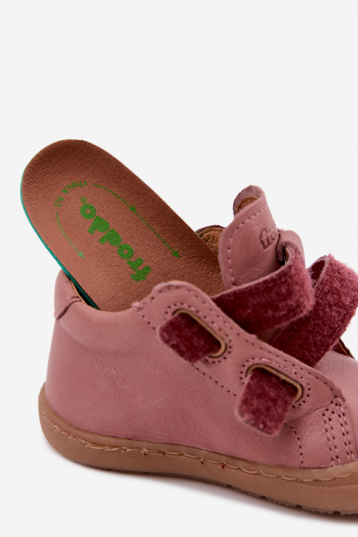 Tumedat roosad laste nahast jalanõud Barefoot Froddo G2130328-6