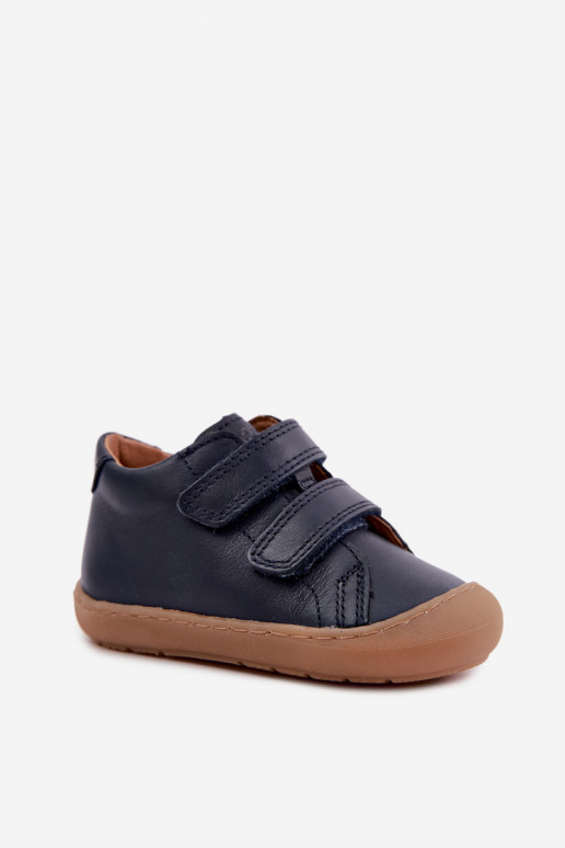 Tumedad sinised laste nahast jalanõud Barefoot Froddo G2130328
