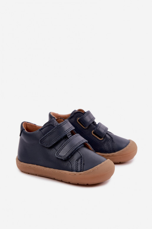 Tumedad sinised laste nahast jalanõud Barefoot Froddo G2130328