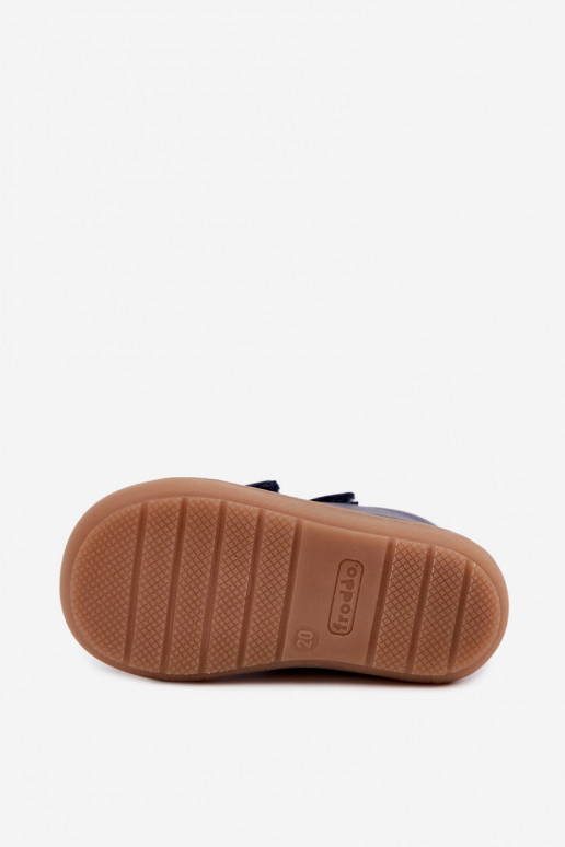 Tumedad sinised laste nahast jalanõud Barefoot Froddo G2130328
