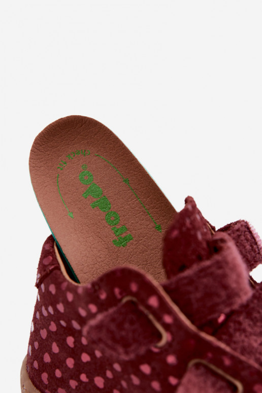 Burgundia laste kunstnahast jalanõud Barefoot südamega Froddo G2130328-66