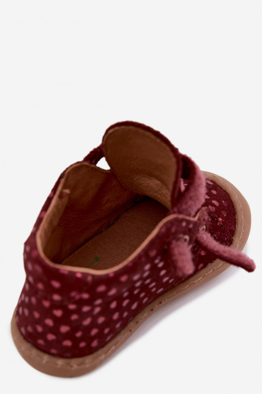 Burgundia laste kunstnahast jalanõud Barefoot südamega Froddo G2130328-66