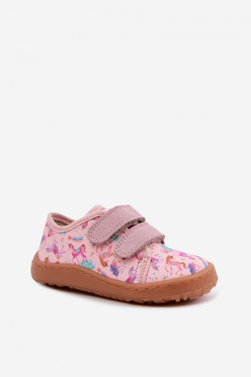Roosad laste sussid Barefoot Ükssarved Froddo Canvas G1700440-26