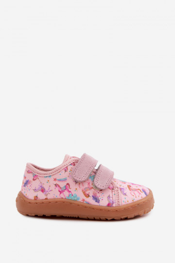 Roosad laste sussid Barefoot Ükssarved Froddo Canvas G1700440-26 2
