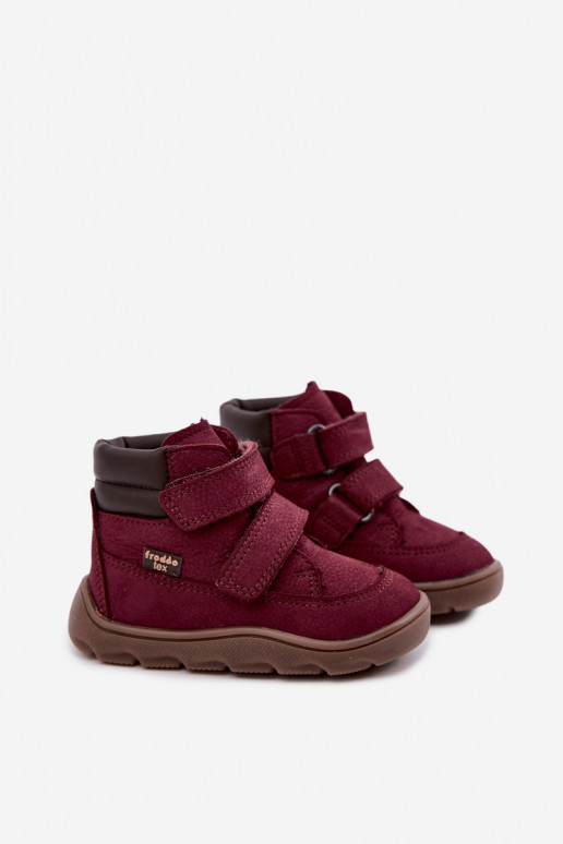 Burgundia laste nahast jalanõud Barefoot Froddo G2110150-9