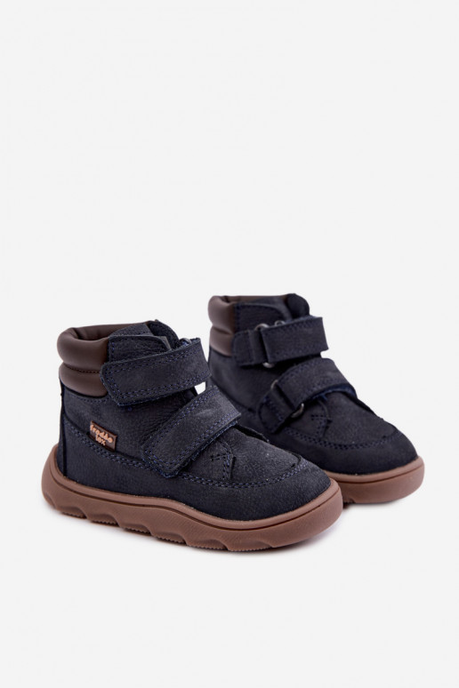 Tumedad sinised laste nahast jalanõud Barefoot Froddo G2110150