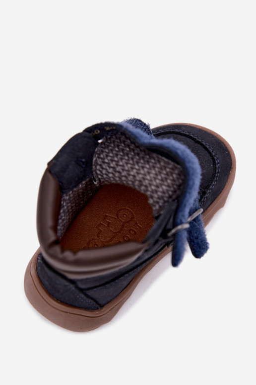 Tumedad sinised laste nahast jalanõud Barefoot Froddo G2110150