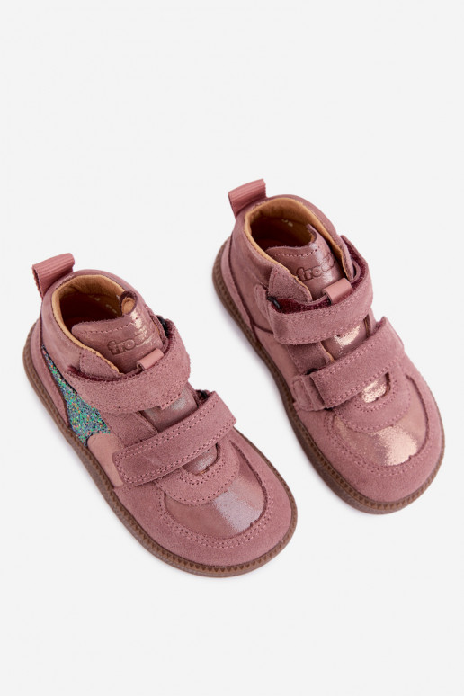 Roosad laste kunstnahast jalanõud Barefoot läikiva Froddo G2110157-5