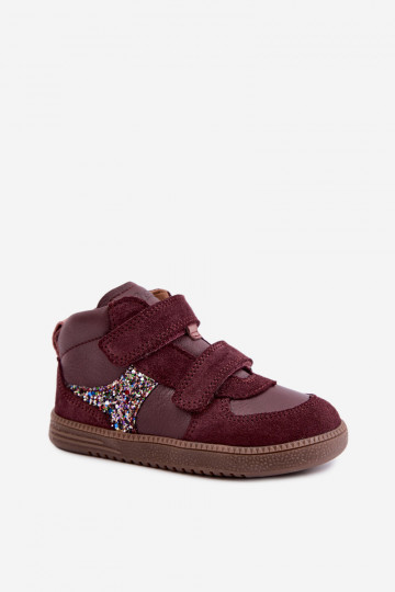 Burgundia laste kunstnahast jalanõud Barefoot Froddo G2110157-4