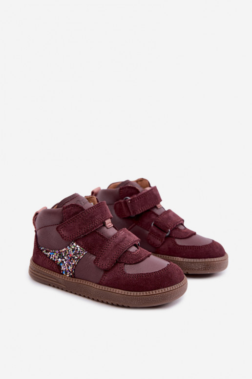 Burgundia laste kunstnahast jalanõud Barefoot Froddo G2110157-4