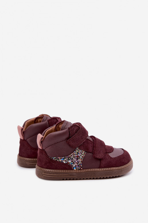Burgundia laste kunstnahast jalanõud Barefoot Froddo G2110157-4