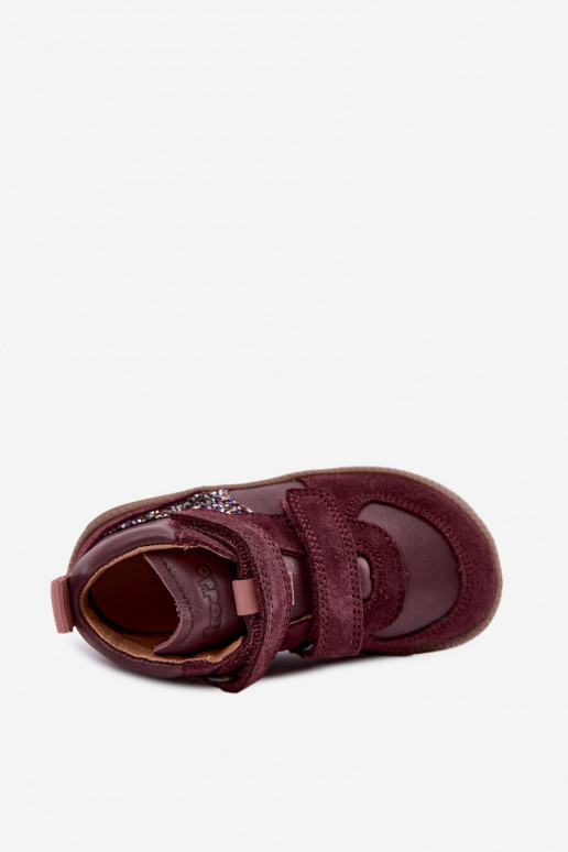 Burgundia laste kunstnahast jalanõud Barefoot Froddo G2110157-4