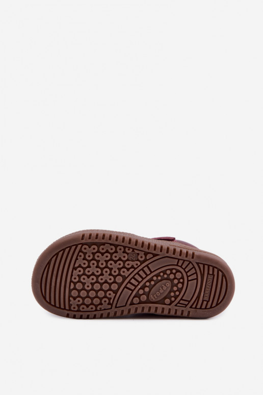 Burgundia laste kunstnahast jalanõud Barefoot Froddo G2110157-4