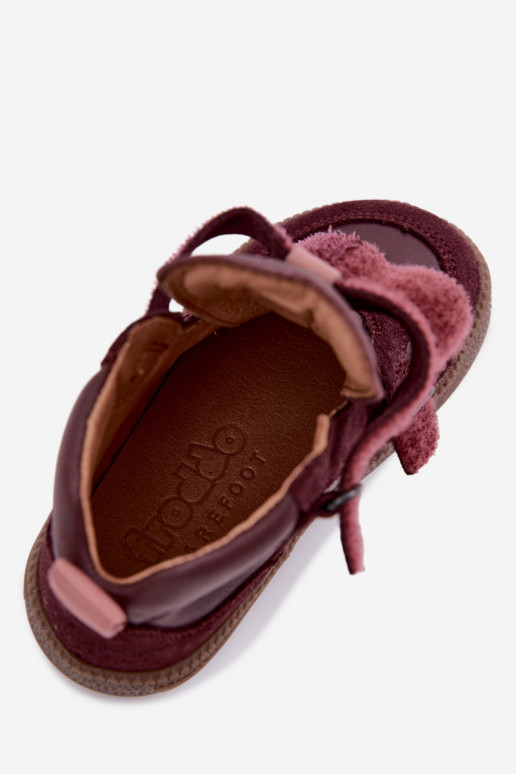 Burgundia laste kunstnahast jalanõud Barefoot Froddo G2110157-4