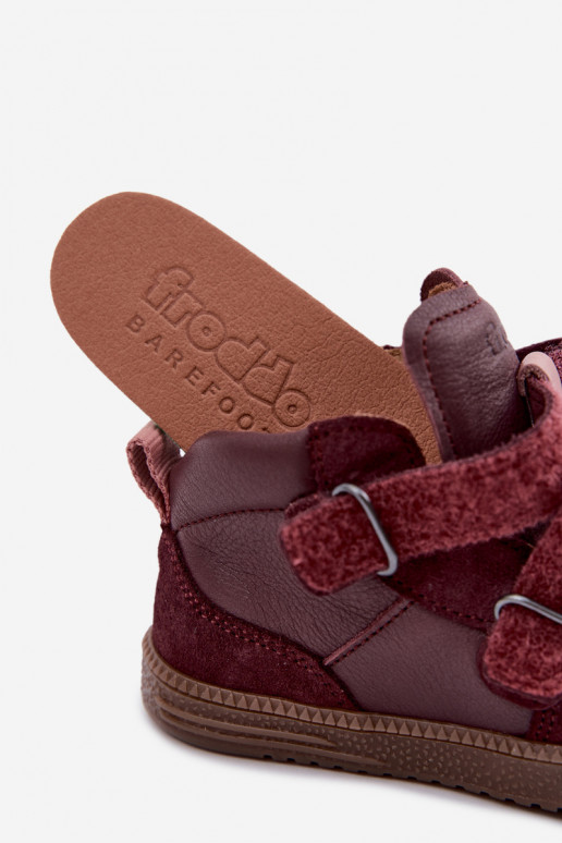 Burgundia laste kunstnahast jalanõud Barefoot Froddo G2110157-4