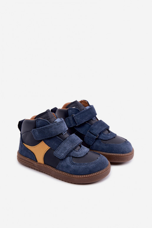 Tumedad sinised laste kunstnahast jalanõud Barefoot Froddo G2110157
