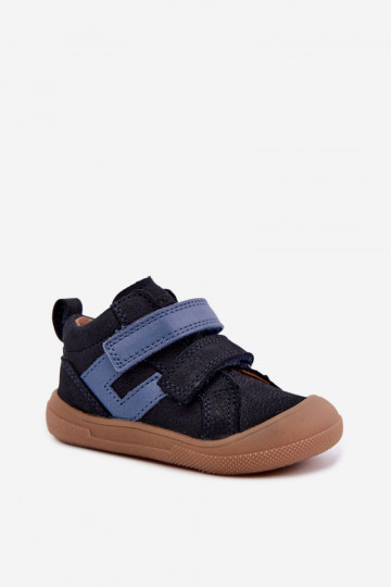 Tumedad sinised laste nahast jalanõud Barefoot Froddo G2130380