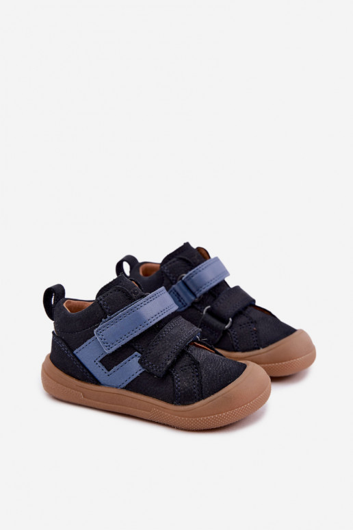 Tumedad sinised laste nahast jalanõud Barefoot Froddo G2130380