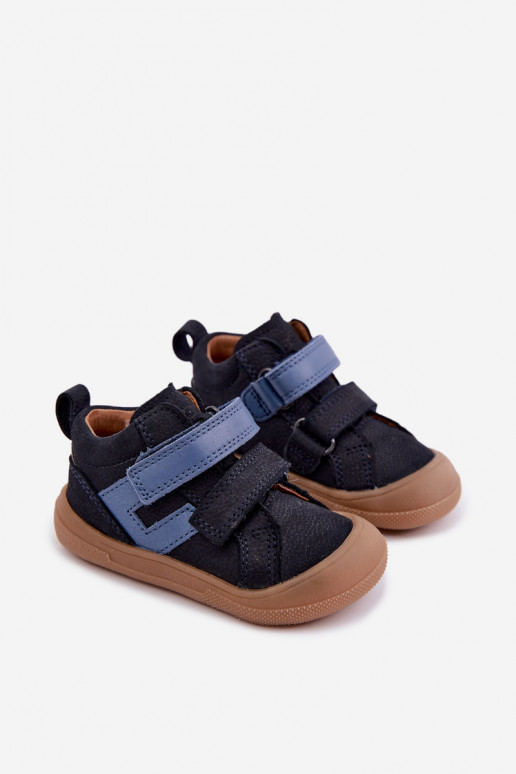 Tumedad sinised laste nahast jalanõud Barefoot Froddo G2130380