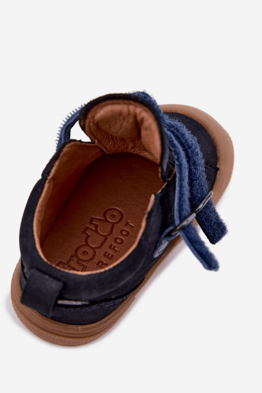 Tumedad sinised laste nahast jalanõud Barefoot Froddo G2130380
