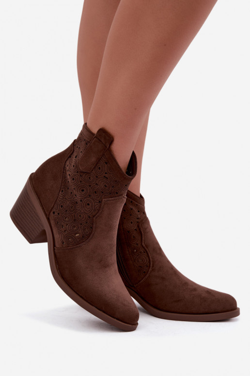 Ažuuriga cowboy-stiilis saapad kontsaga S.Barski HY62-8147 pruuni