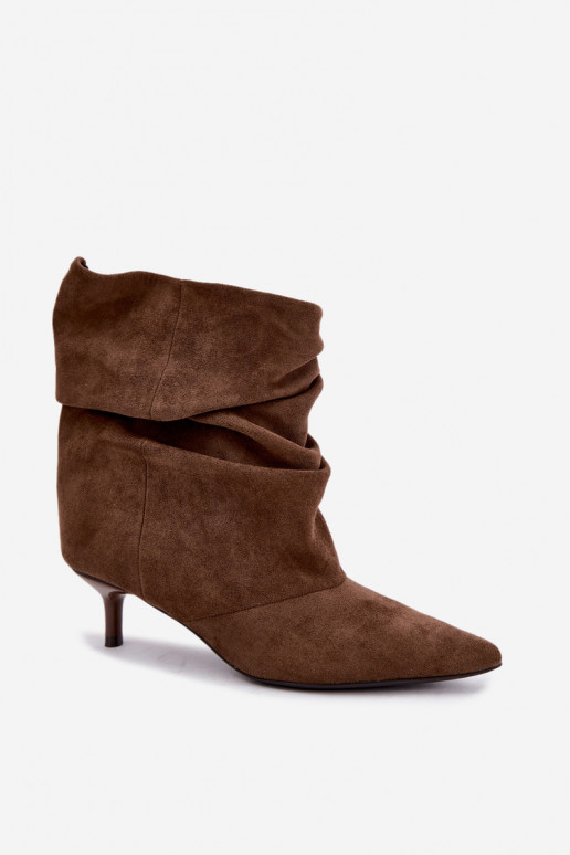Khaki slip-on ankle saapad kontsaga Loralia