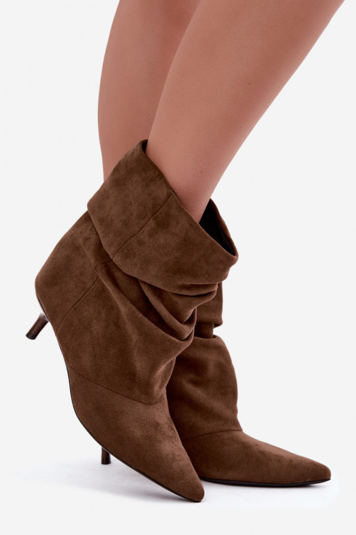 Khaki slip-on ankle saapad kontsaga Loralia
