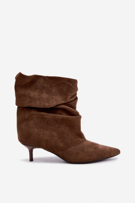 Khaki slip-on ankle saapad kontsaga Loralia