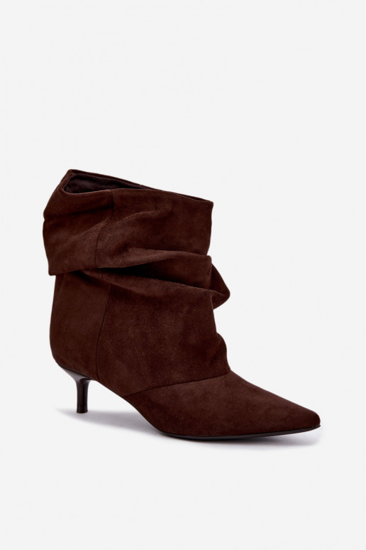 Slip-on ankle saapad kontsaga kunstsuede Loralia